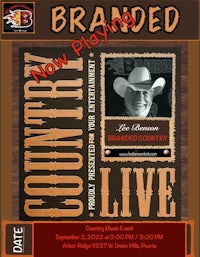 a poster for a concert featuring a man in a cowboy hat