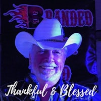 a man in a cowboy hat with the words thankful and blessed