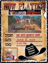 a flyer with a cowboy hat and a cowboy hat
