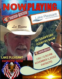 a poster with a man in a cowboy hat